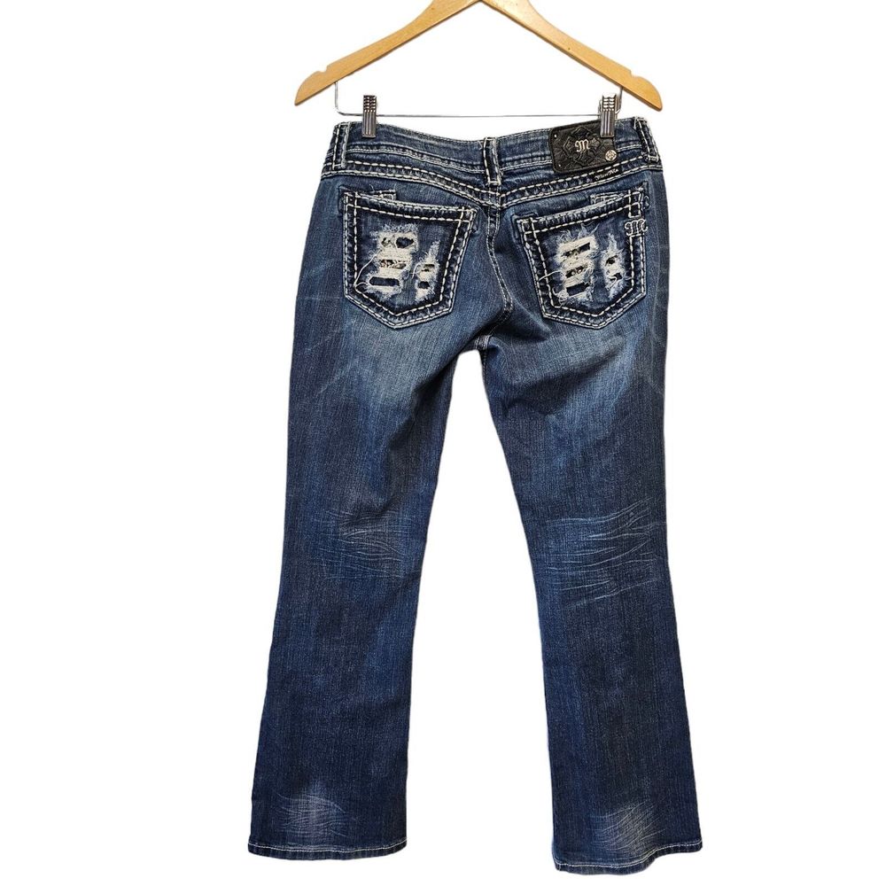 MISS ME Jeans THICK STITCH RHINESTONE BOOT CUT JEANS JE5152B14R - Picture 5 of 6
